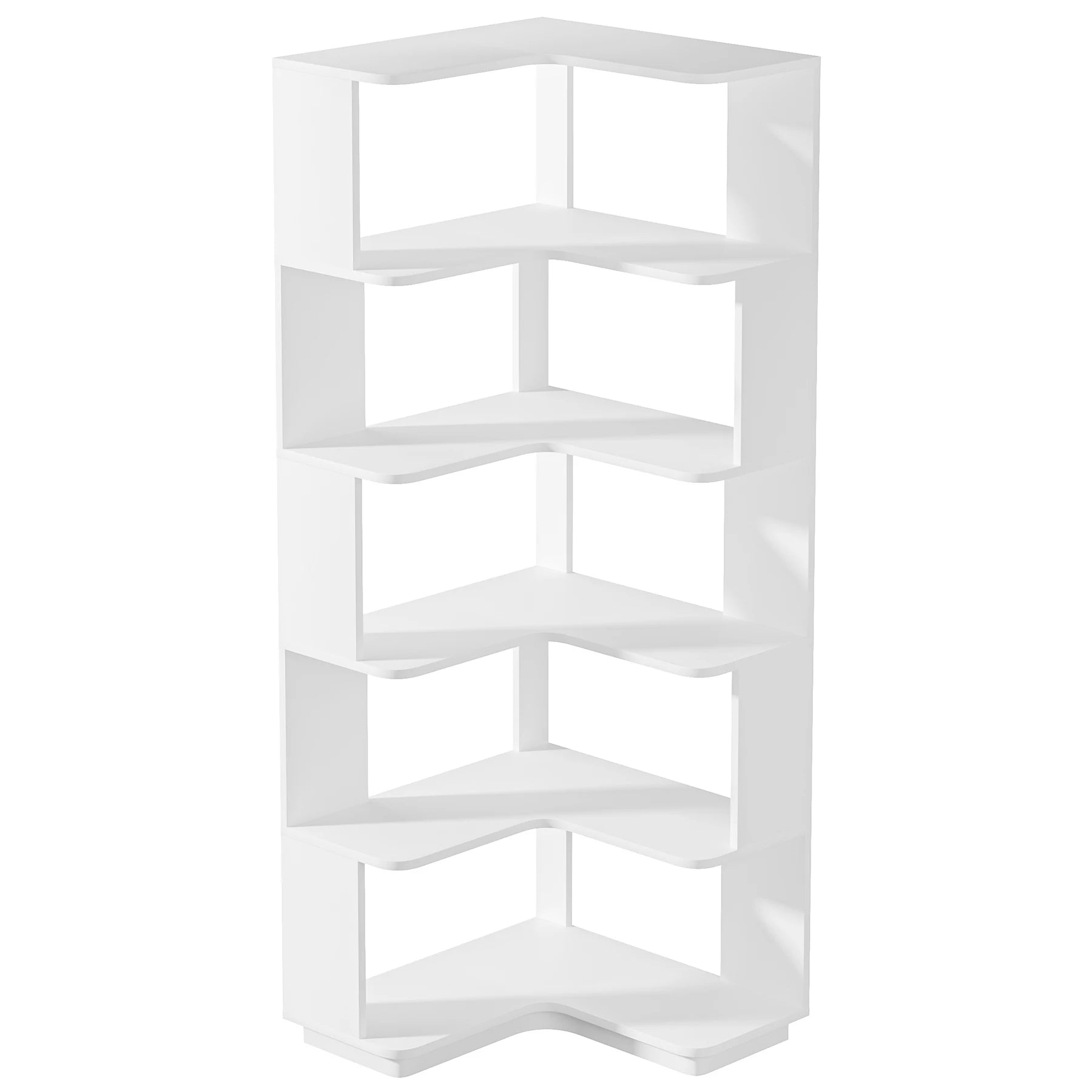 Tribesigns 6 Tier Corner Bookshelf, 64.96 Inch Tall Industrial Corner Bookcase with Anti-Drop Panel,Wood Grain Corner Shelf