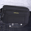 Men Waist Pouch Multi-Compartment Wallet Pouch Portable Mobile Phone Purse Canvas Hiking Cycling Travel Tools