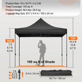 SucceBuy 10x10 Pop Up Canopy Tent Outdoor Ten with Removable Sidewalls and Wheeled Bag Instant Portable Shelter for Party Camp