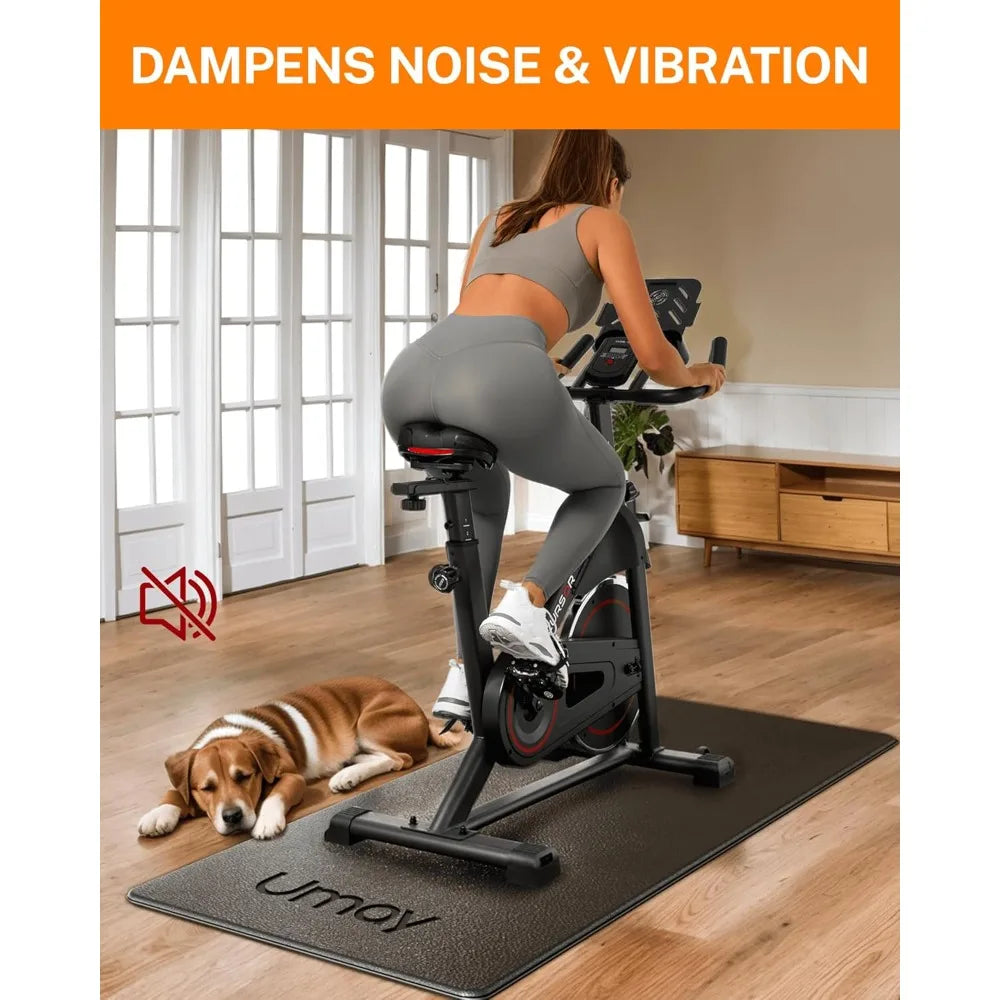 Fitness Workout Mat for Pelton Bike Treadmill Walking Pad Elliptical,5mm Thick,Mat for Hardwood Carpet Floors Protector,Gym Equ