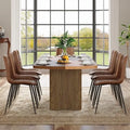 Dining Table Set for 8 - Large 79" Rectangular Kitchen Table Set for 8 with Cushioned Chairs,Modern Mid-Century Wood Dining Room