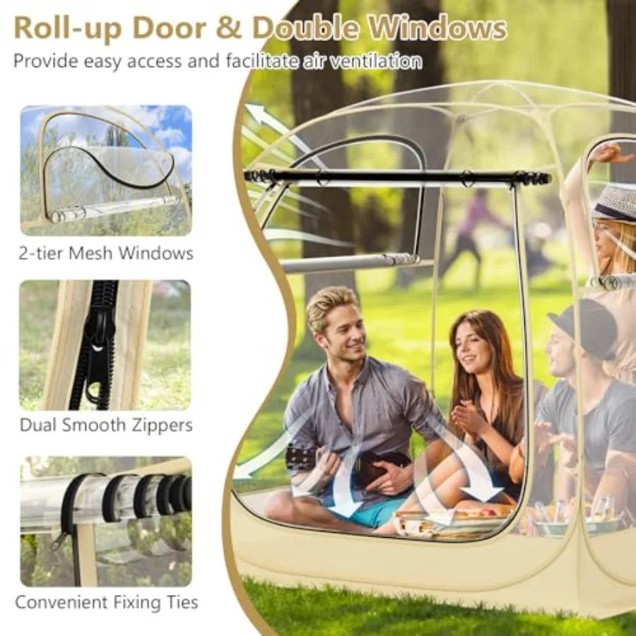 All Weather Pop Up Instant Tent for 56 People With Waterproof Tarp Floor Outdoor Clear Bubble for Sports Events Fishing Camping