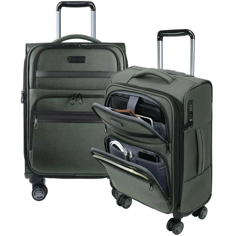 Expandable Carry On Luggage with Front Business Pockets20 Inch Suitcases with Spinner Wheels amp Builtin TSA Lock, Durable Suitc