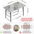 Modern Dining Table for 4-6 People Kitchen Restaurant Dining Room Table Sintered Stone Top Metal Legs No Chairs