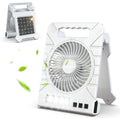 Powered Camping Solar Fan - Portable Rechargeable Handheld Fan with LED Light, Power Bank for Outdoor, Fishing, and Wild Camping