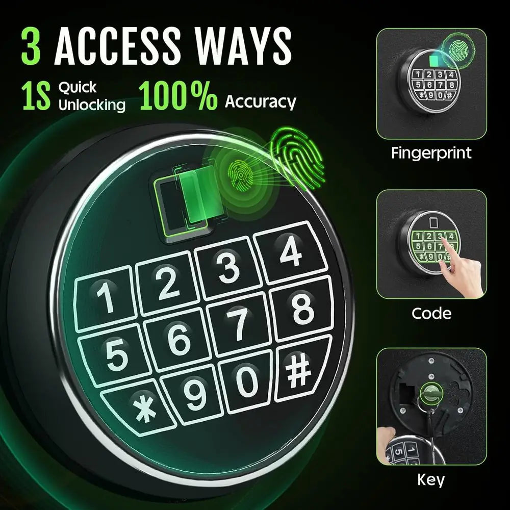 Biometric Security Safe for Firearms: Adjustable Storage, Ideal for Home, Range, and Law Enforcement Use