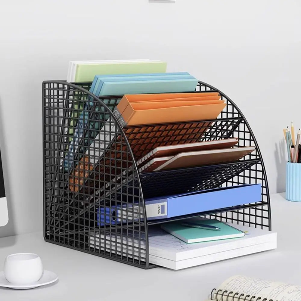 High Quality Mesh Desk Organizer Multi-functional Convenient File Storage Rack Portable Storage Box Office Supplies