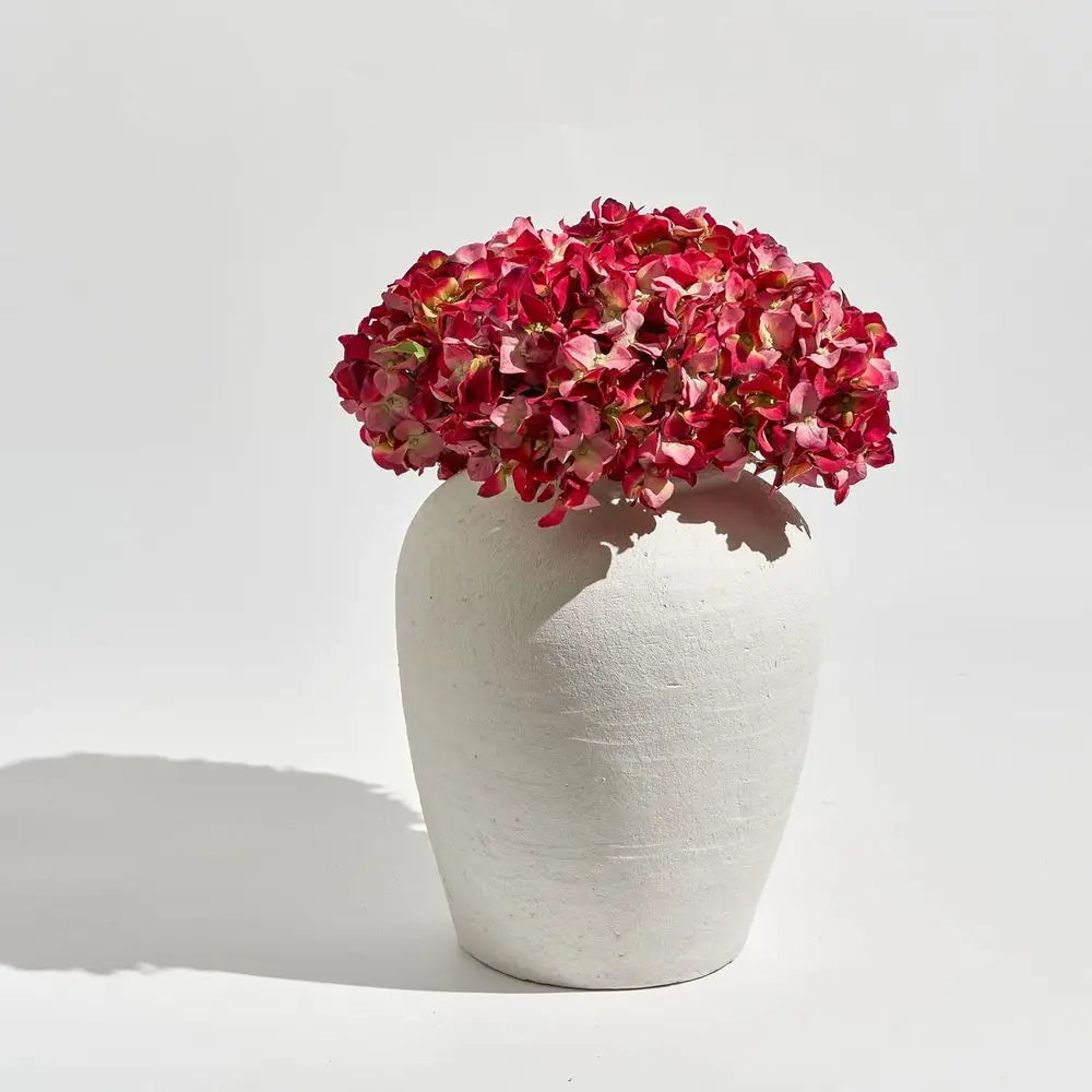 Elegant White Ceramic Zen Vase, 11.8 Tall, Rustic Style, Ideal for Farmhouse Decor and Home Flower Arrangements