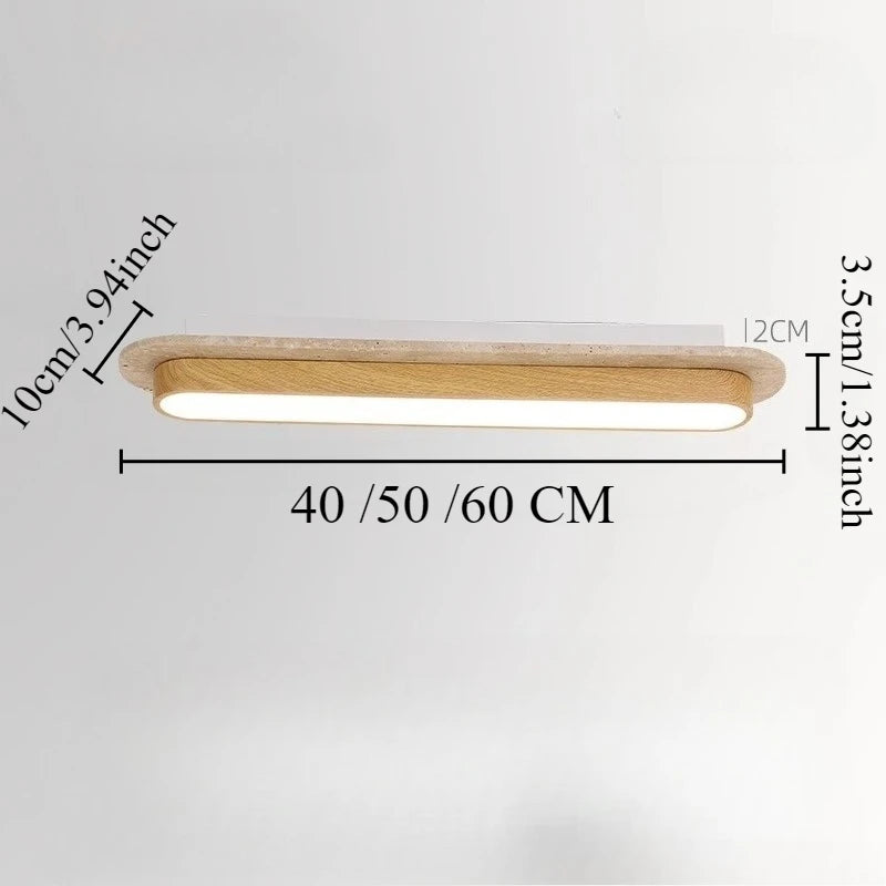 Solid Wood Color Long Strip Wall Light Living Room TV Background Wall Minimal Corridor Light Stone Indoor Lighting Ceiling Light