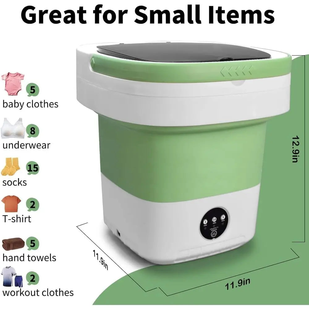 Portable Mini Washing Machine, Washer and Dryer with 3 Cycles Deep Cleaning, Upgraded Small Collapsible Laundry for Home and Tra