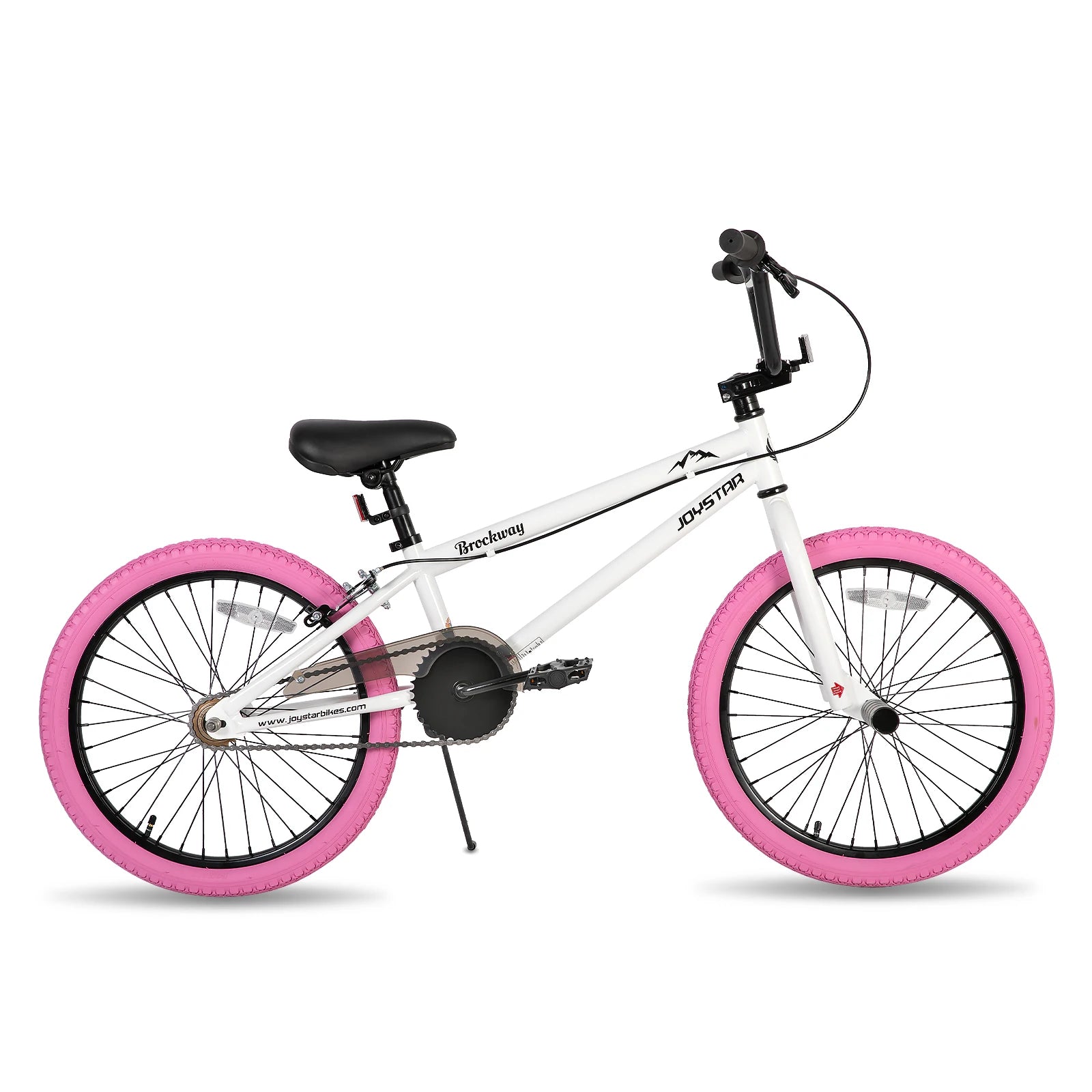 JOYSTAR Freestyle Kids BMX Bikes 20" 24" Kids Bicycles for 6-14 Years Boys Girls and Beginner-Level Riders 2 Pegs, White