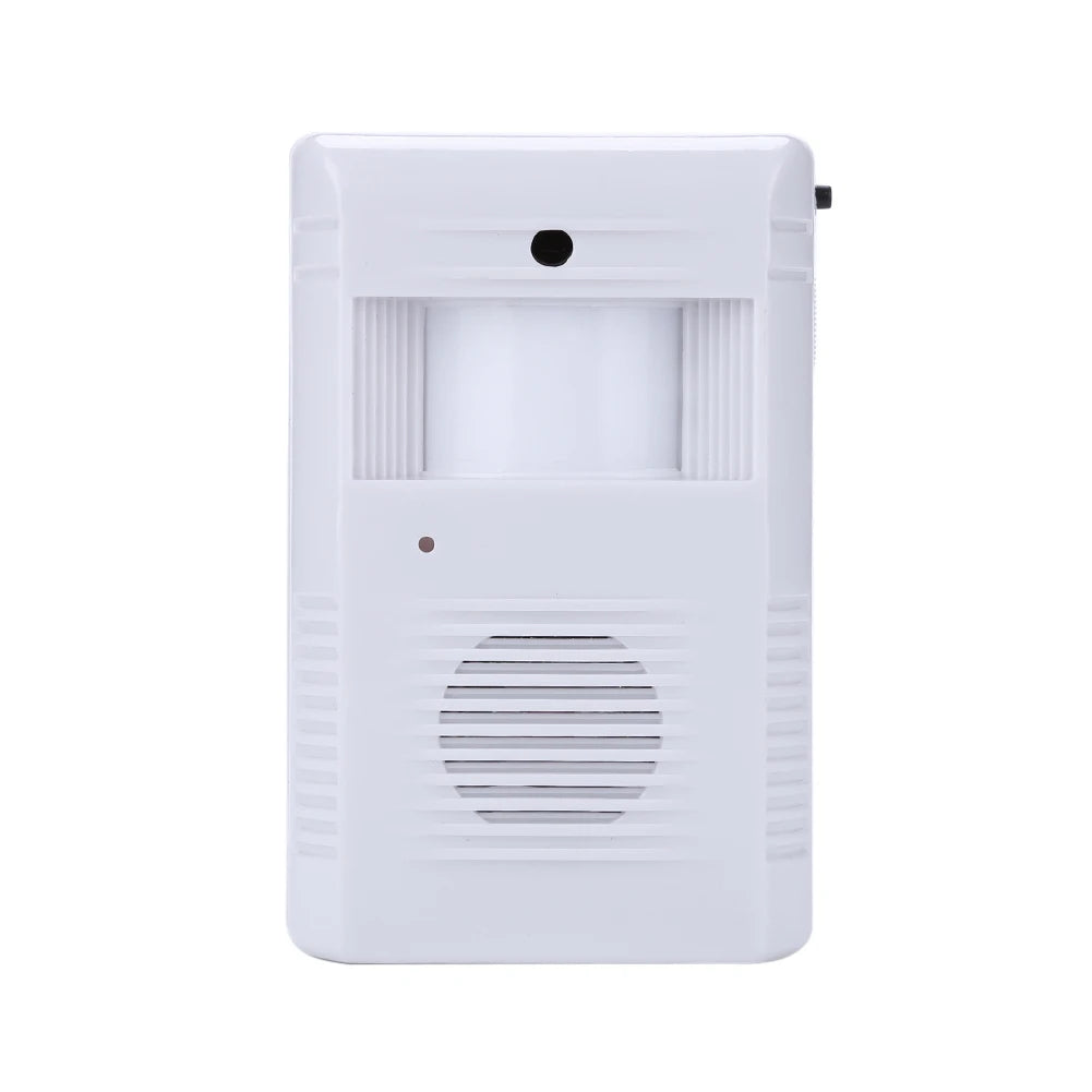 White Motion Sensor Doorbell Wireless Induction Visitor Door Bell Alert System Security Convenient for Warehouse Shed Garage
