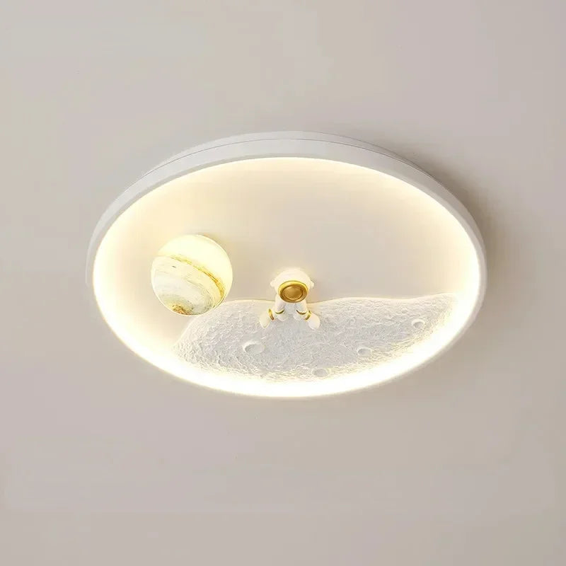 Modern Children's Room Astronaut LED Ceiling Light Bedroom Pendant Light Baby Cartoon Astronaut Moon Home Ceiling Light Fixture