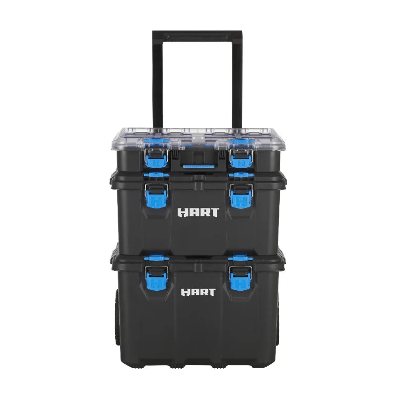 HART 7 Parts Modular Organization Storage Large Tool Box Portable Mobile Toolbox