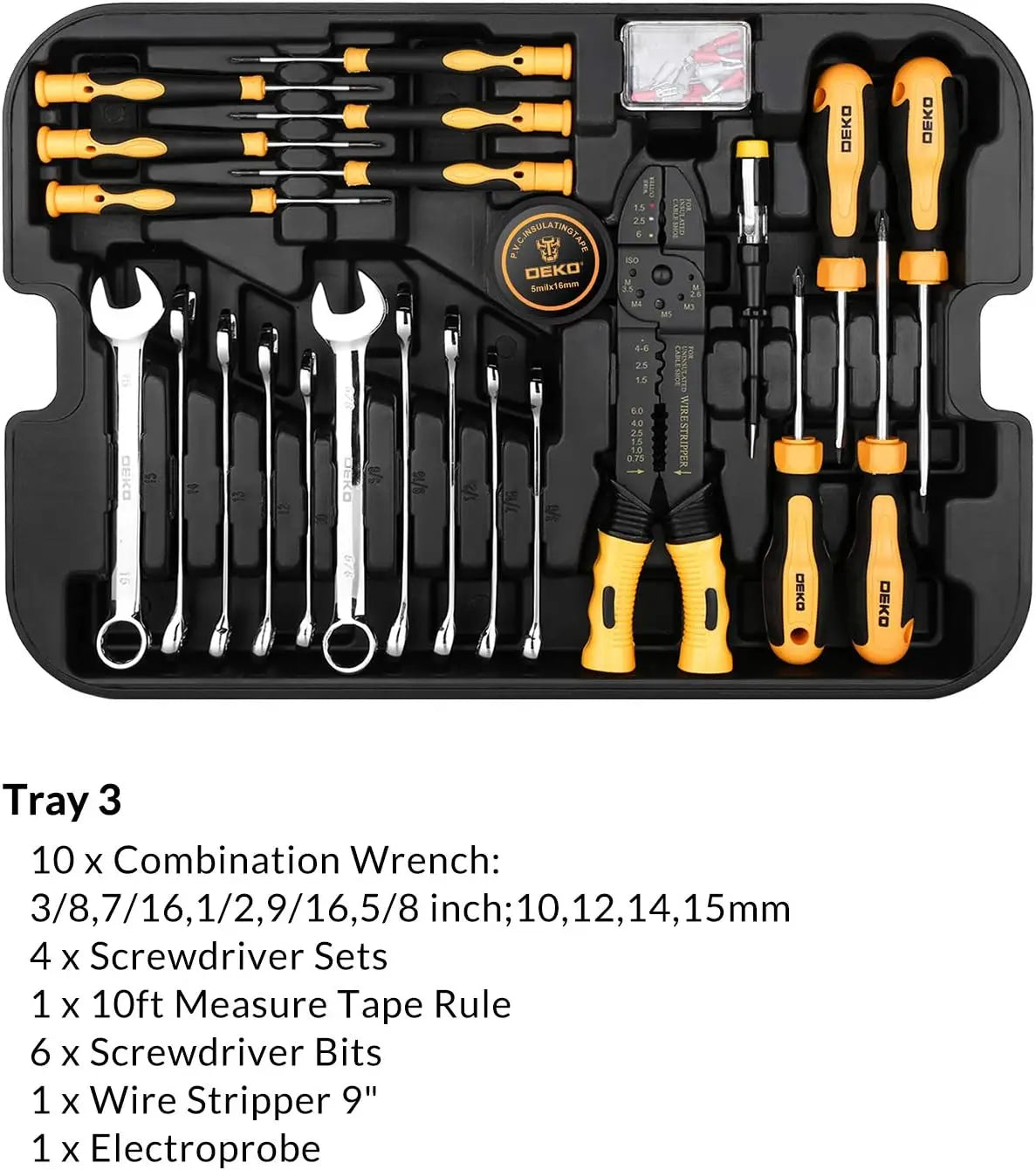 258-Piece Rolling Tool Kit with Portable Case, Wrench Set for Home and Professional Use