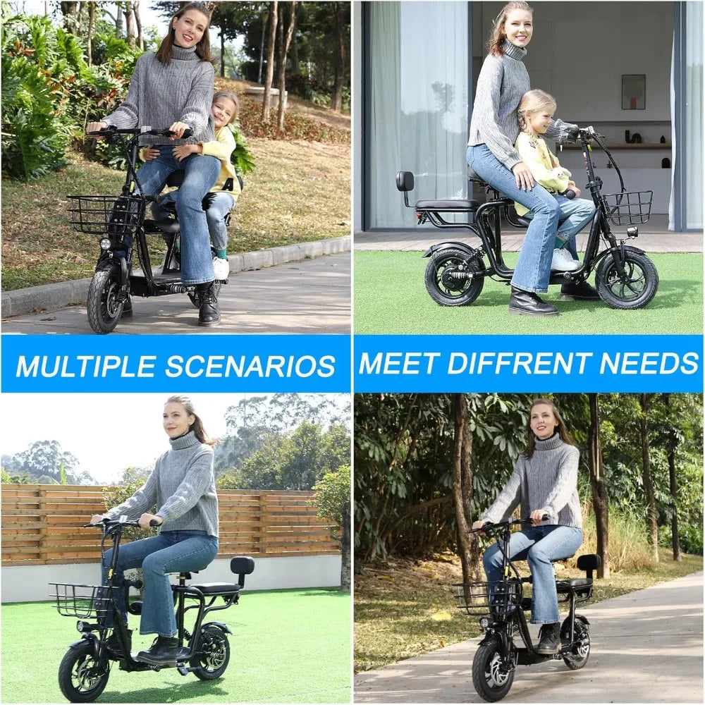 Electric Scooter with Seat for Adult, 36V Electric Scooter with 500W Peak Power Motor, 20 Mile Range, 17.4mph, Dual Brakes