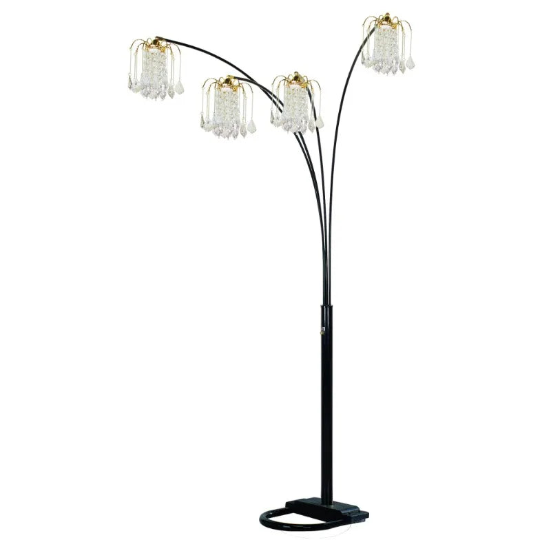 Crystal Inspired Head Arch Floor Lamp Christmas Gift Indoor Standing Light Home Living Room Bedroom Office Lighting Fixture