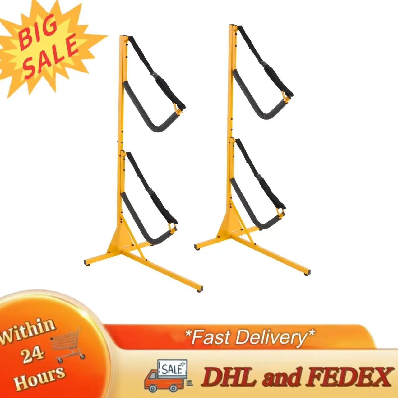 Kayak Storage Rack Adjustable Free Standing Storage Rack for Kayak Double Kayak Storage Rack to Hold Kayaks Canoes, Life Rafts