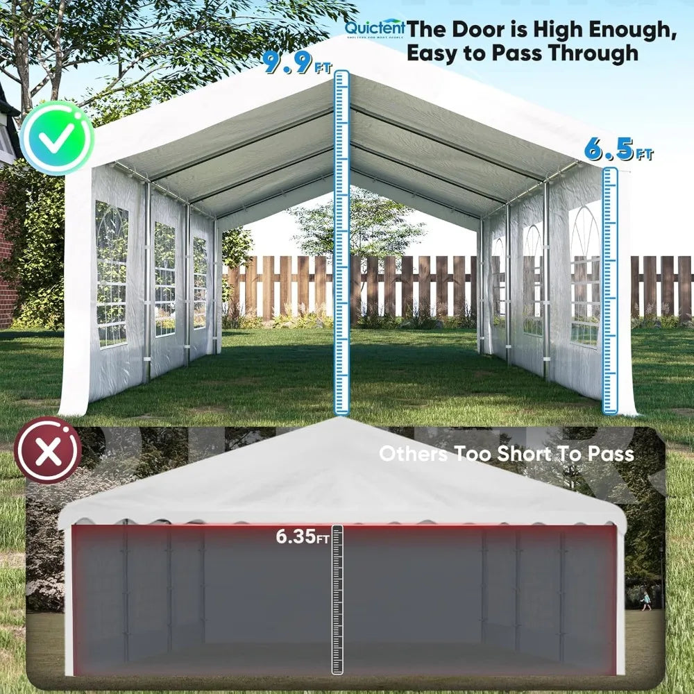 Premium 13x20 Party Tent Heavy Duty Outdoor Gazebo White Event Shelter Wedding Canopy Tent for Parties Carport BBQ with