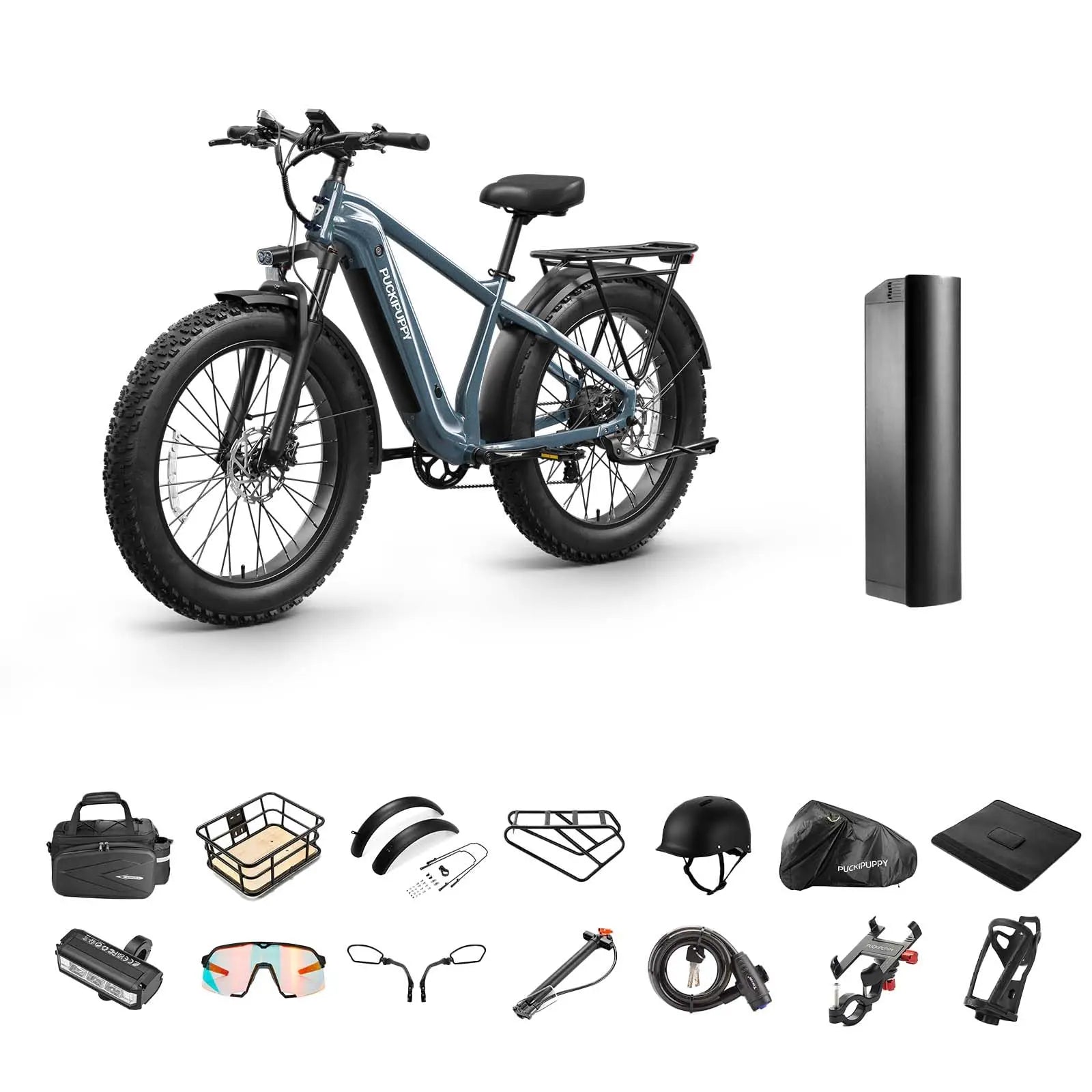 PUCKIPUPPY Beagle II Electric Bike 26"Fat Tire 80Miles Range Electric Mountain Bike 960W 48V 15AH Ebike With 2-Year Warranty