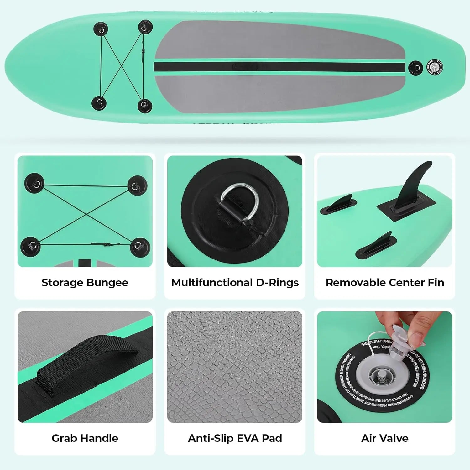 Streakboard® 10/11ft Inflatable Stand Up Paddle Board  Non-Slip Deck W/ Complete Kit 6'' Thick Sub Board Paddle Surf Hinchable