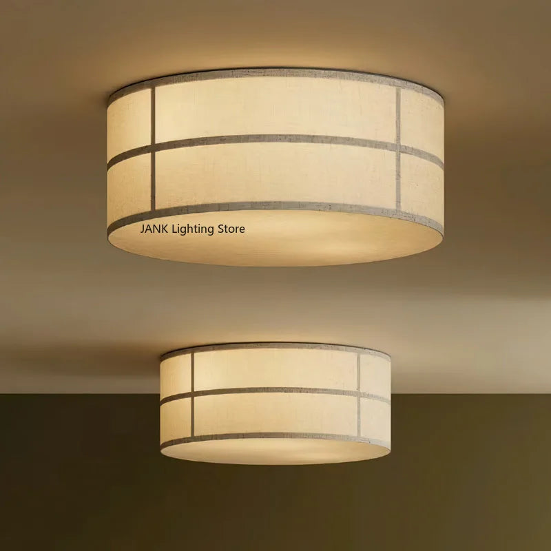 Wabi Sabi Japanese Style Homestay Ceiling Light  Bedroom Master Light  Fabric Lighting Fixtures Including Light Bulbs