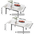 8-10 People Sintered Stone Dining Table 180CM Extendable Christmas Kitchen Dining Tables Metal Frame