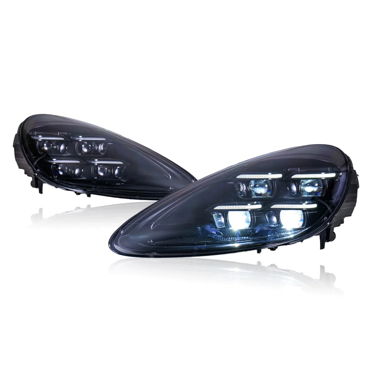 Car Accessories For Porsche Cayenne Headlights 2011-2017 958 LED Laser Matrix Head Lamps Upgrade 2024 Style