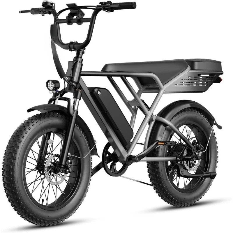 Electric Dirt Bike for Adults 1500W 2000W Peak 30 38MPH 48V 52V 13AH 20AH Battery 65 90 Miles Range 20x4 Fat Tire