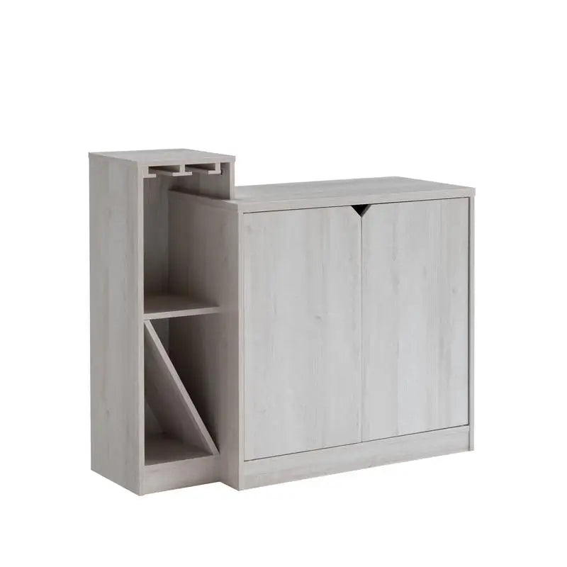 White Oak Bar Cabinet, Wine Bottle Storage, Holds 4 Bottles, Kitchen Display Unit, Stylish Design, Space-Saving Solution,