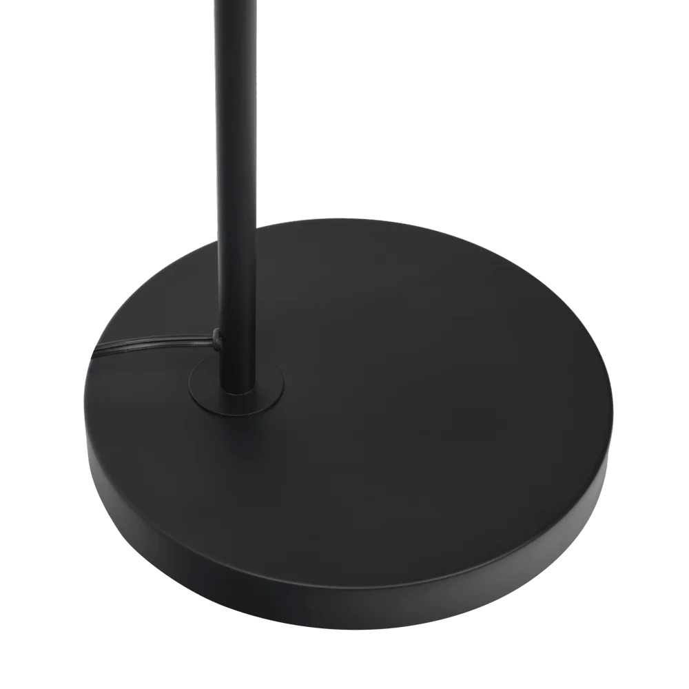 Seoul Black Floor Lamp with Rotary Switch Wood Table Metal Base Seoul Black Floor Lamp with Rotary Switch Wood Table Metal Base