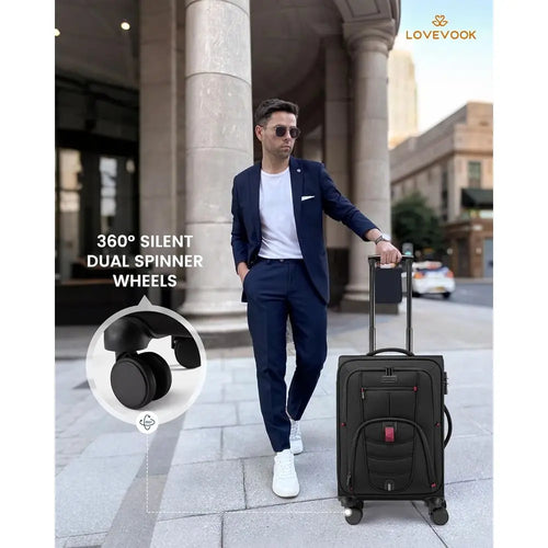 22 Lightweight Spinner Carry-On Suitcase with TSA Lock for Men & Women, Ideal for Business Travel