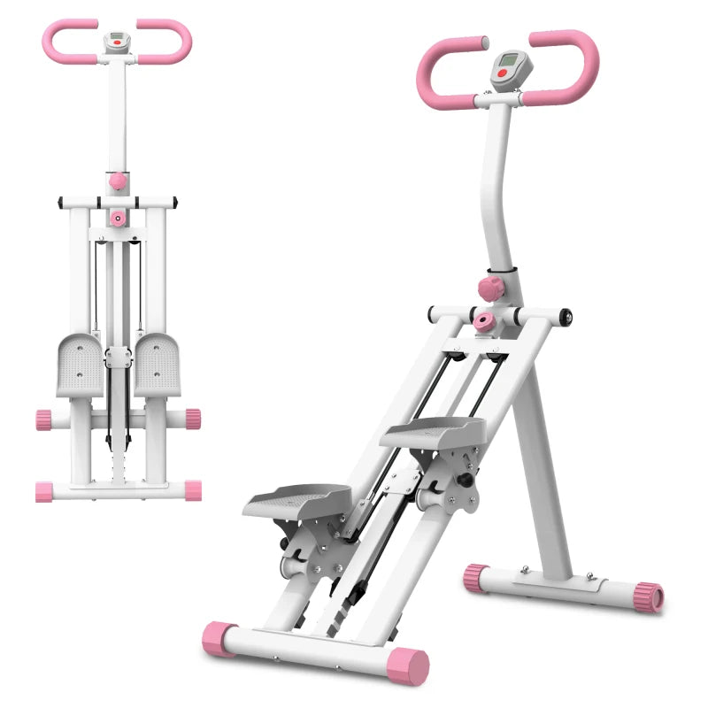 Stair Stepper With Resistance Home Upgrade Vertical Climber Workout Machine Climber Fitness Equipment Adjustable Handlebar Pink