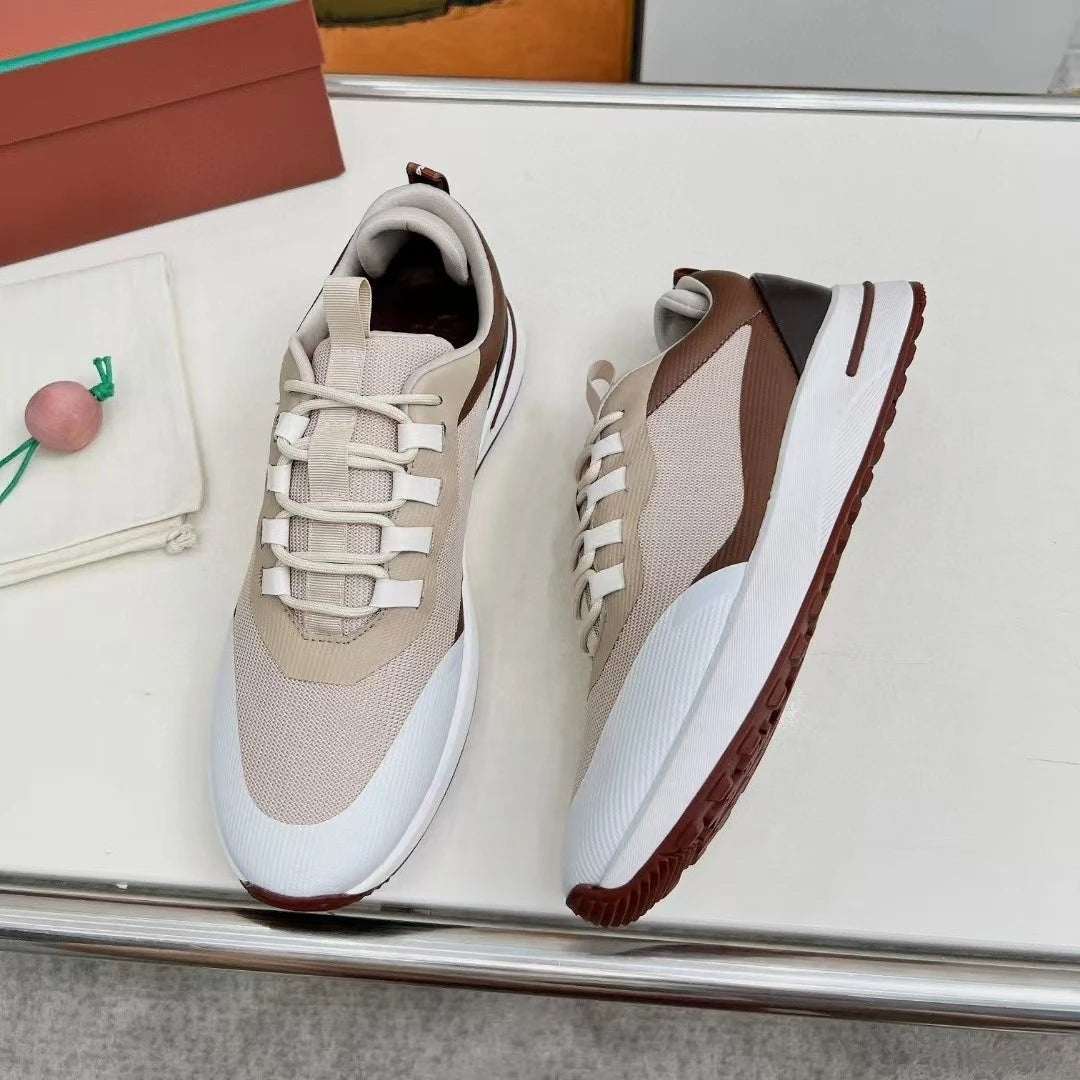 2026 new L mesh sneakers breathable casual men's shoes P thick-soled jogging shoes business shoes comfortable casual shoes