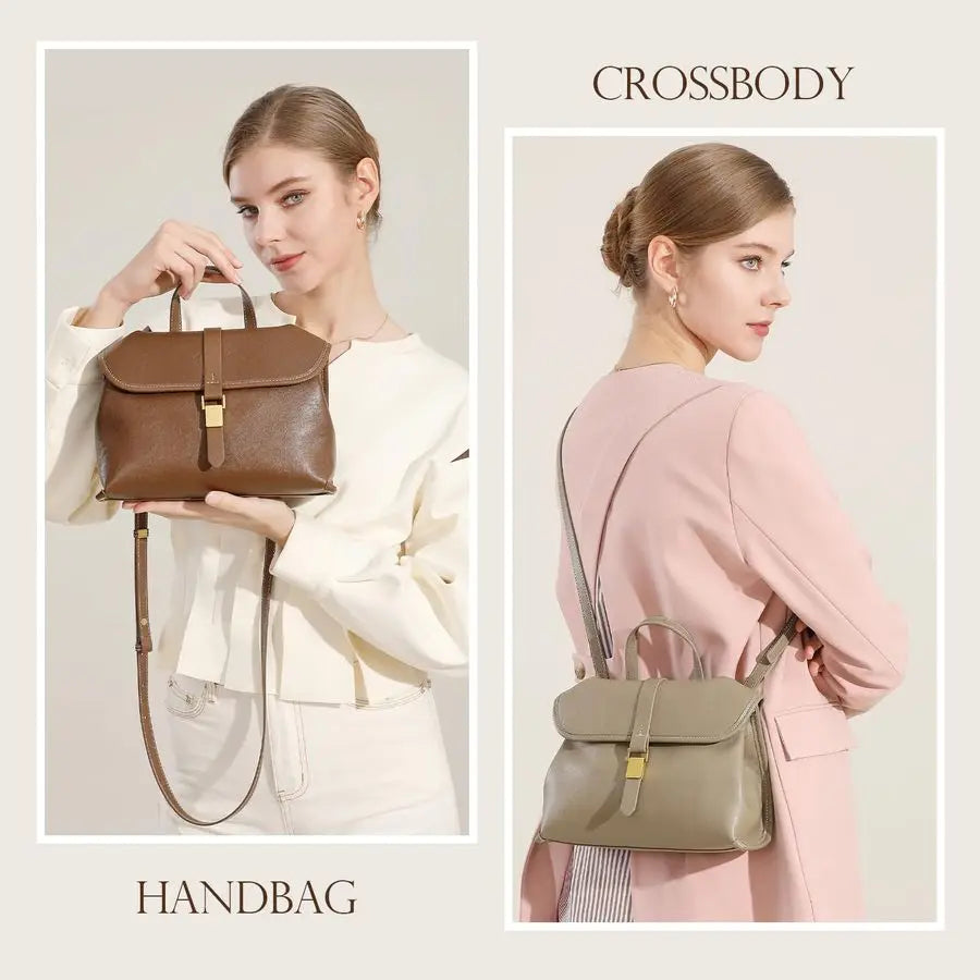 Leather Crossbody Bags for Women, Soft Handbags Shoulder Bag Top Handle Bag for Women