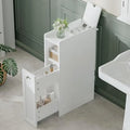 ChooChoo Slim Bathroom Storage Cabinet Small Narrow Storage Organizer with Slide Out Drawers Freestanding Toilet Paper Holder B