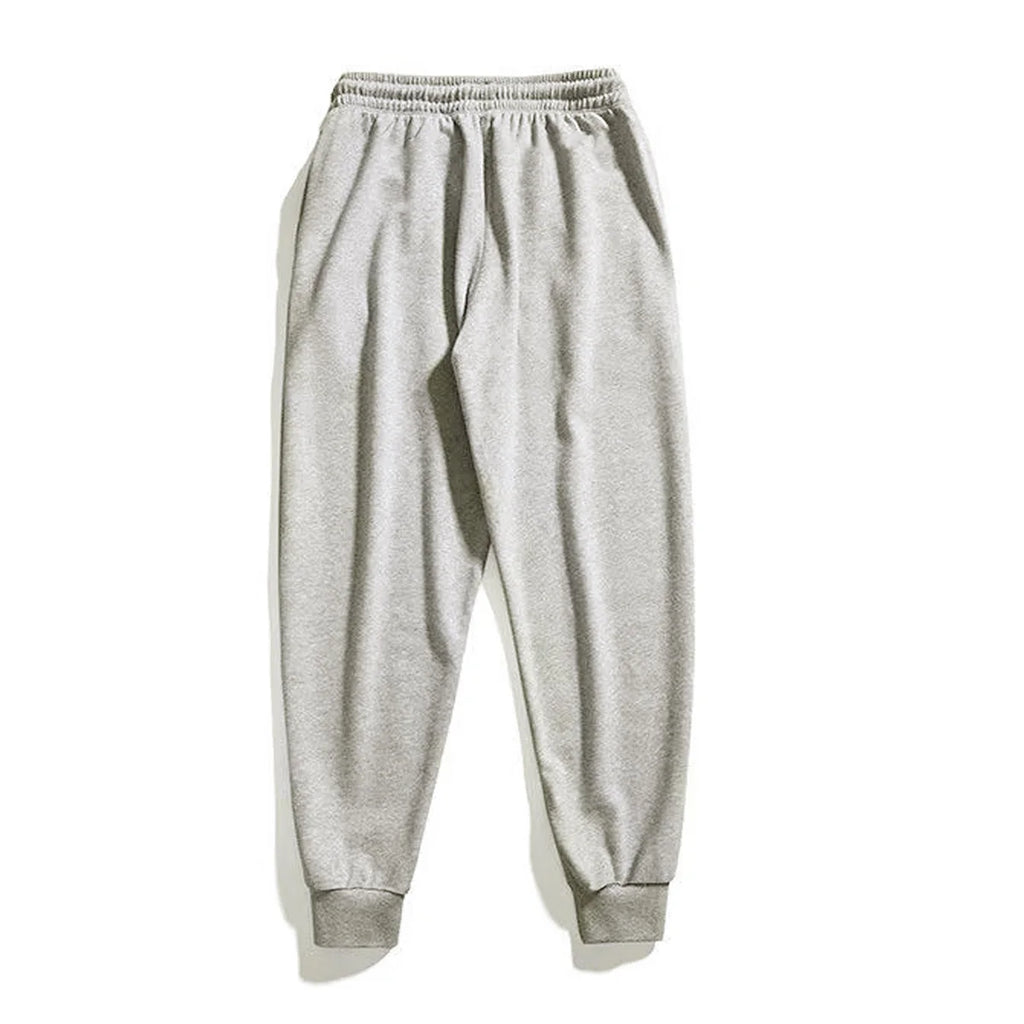 2-piece men's solid color ankle binding jogging pants, suitable for casual sports running, fitness, and outdoor activities