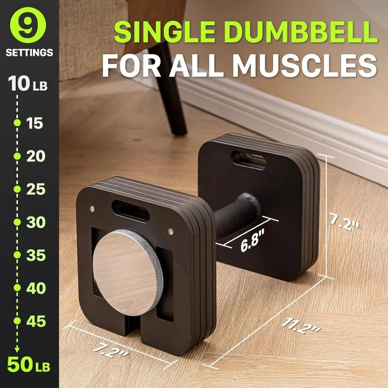 NEW Adjustable Dumbbell Set, 10-50/80lb, 5lb Increments, Quick-Lock Square Weight Dumbbells for Home Gym Fitness (50×2)