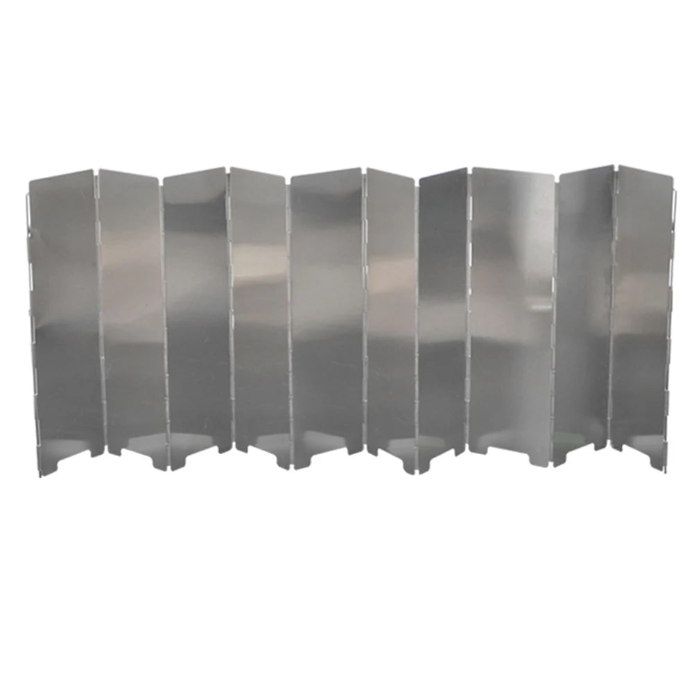 10 Plates Foldable Outdoor Stove Wind Shield Gas Stove Wind Shield Aluminum Alloy Camping Picnic Cooking Burner Windproof Screen