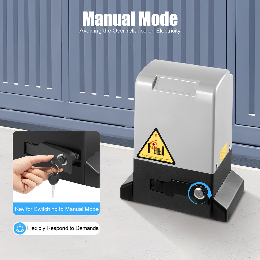 Automatic Sliding Gate Opener, Sliding Gate Opener Pure Copper Motor AC 110V 1400rpm,750W Remote Door Opener,for Schools, Farms