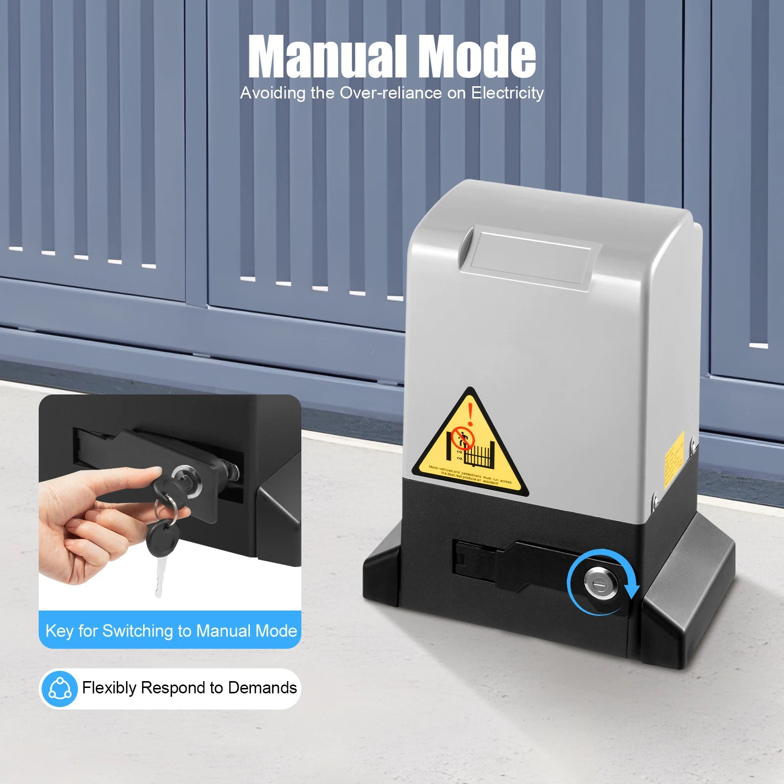 Automatic Sliding Gate Opener, Sliding Gate Opener Pure Copper Motor AC 110V 1400rpm,750W Remote Door Opener,for Schools, Farms