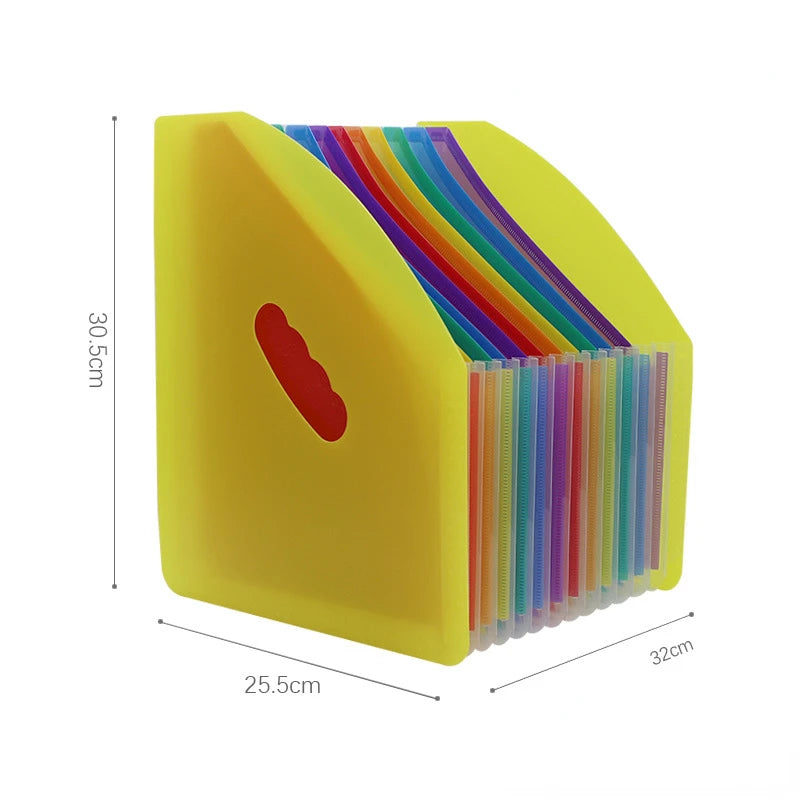 13 Layer A4 File Tray Rainbow File Folder Classification Retractable Organ Expanding Package Large Capacity Desk Organizer