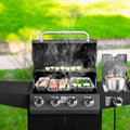 4 Burner Propane Gas Grill with Side Burner 58,000BTU BBQ Grills with Cabinet