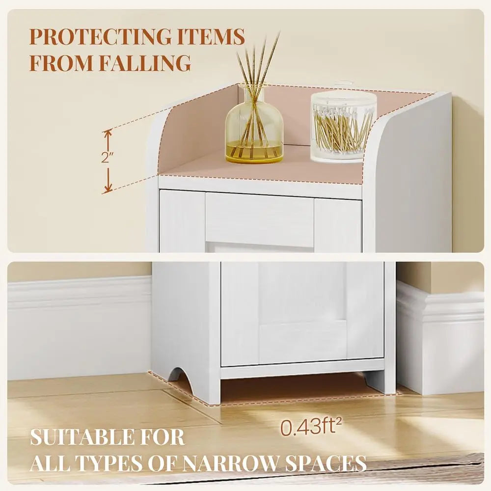 Slim Bathroom Storage Cabinet, Narrow Cabinet with 2 Doors, Small Bathroom Organizers and Storage, Laundry Room Organization or