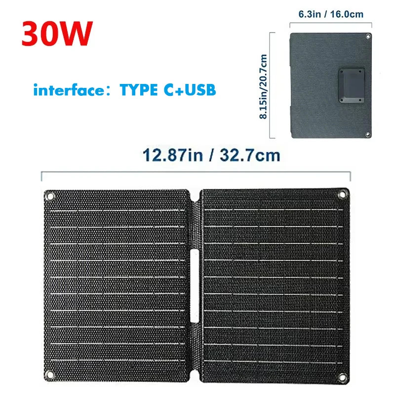 80W Folding Solar Panel IP65 Waterproof Foldable Solar Charger Portable Solar Panel Charger Outdoor Phone Power Bank for Phone