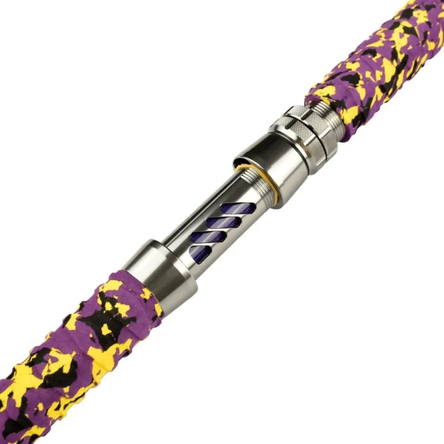 Catfish Fishing Rods 7'6 OnePiece Glow with Black Light for Nighttime Catfishing Medium Heavy Power Casting Rod