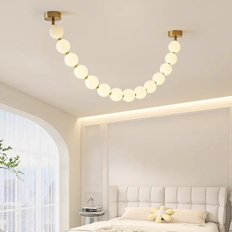 Nordic Magic Bean Pendant Lamp Indoor Decor Led Ceiling Lamp for Living Room Kitchen Hotel Hall Dine Beads LED Hanging Lamp