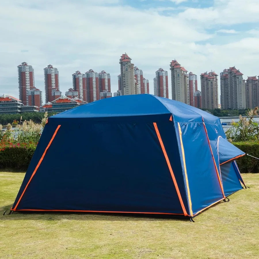 Extra Large Tent 6101214 Person B Family Cabin Tents 2 Rooms 3 Doors and 3 Windows with Mesh Straight Wall Waterproof Double La