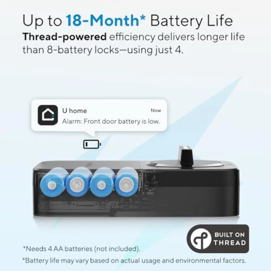 Bolt Smart Lock Built-in Wi-Fi Matter Over Thread Works with Apple Home Alexa Google 7-in-1 Keyless Entry Deadbolt wit