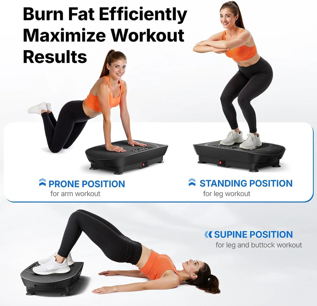 Curved Vibration Plate Exercise Machine for Lymphatic Drainage & Weight Loss with LED Calorie Display, Home Workout Equipment